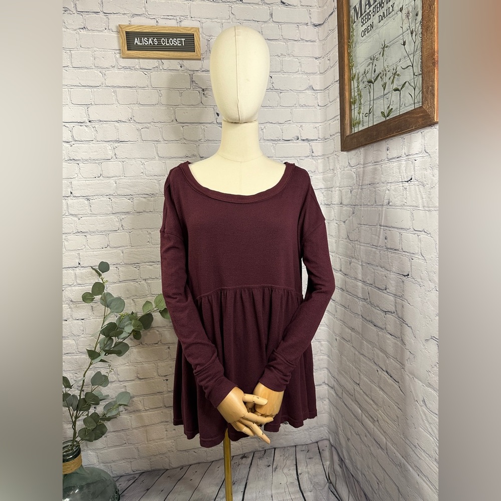 Free People babydoll Red Garnet tunic shirt